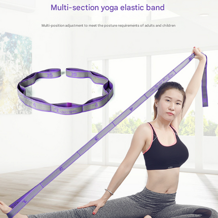 Purple 9-Loop Yoga Stretch Strap - Numbered Band for Flexibility and Physical Therapy