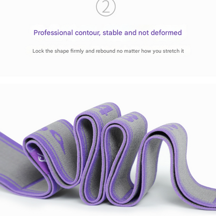 Purple 9-Loop Yoga Stretch Strap - Numbered Band for Flexibility and Physical Therapy