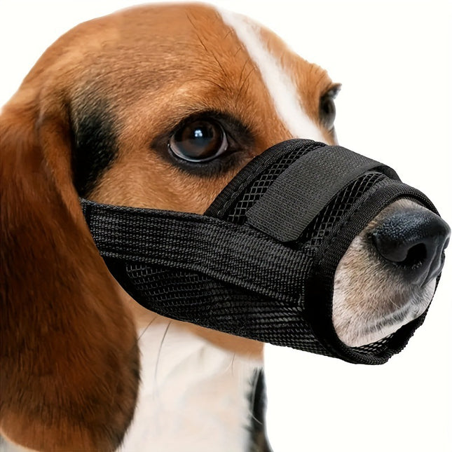 3 Pcs Size XL Black Breathable Mesh Dog Muzzle