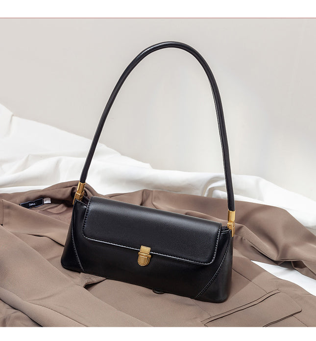 Black Elegant Vintage Baguette Shoulder Bag