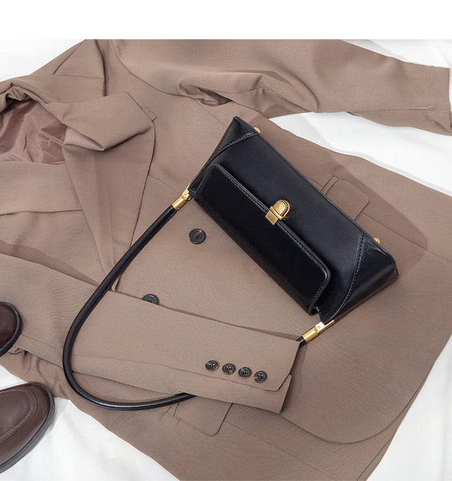 Black Elegant Vintage Baguette Shoulder Bag – product detail