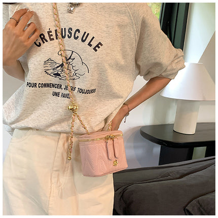 Pink Chic Quilted Mini Box Crossbody Bag - Luxury Style Chain Purse for Women