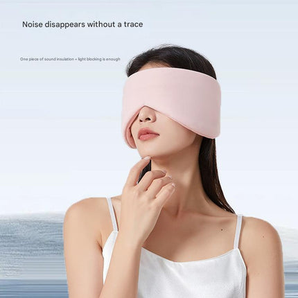 Pink Reversible All-Season Sleep Mask - Cooling & Warming with Sound Muffling Ear Covers Function