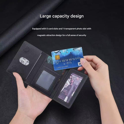 Khaki 3-in-1 Magnetic Wallet for MagSafe - Slim PU Leather Card Holder with Kickstand