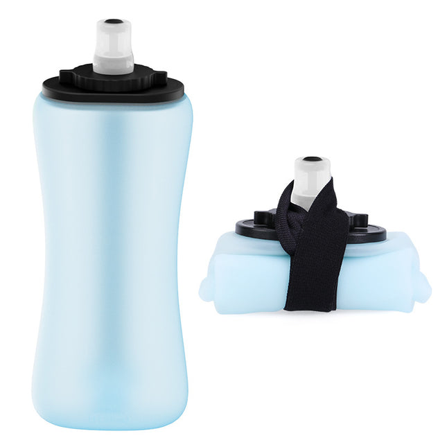 Blue Collapsible Handheld Running Flask