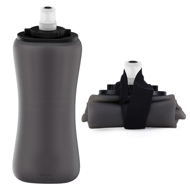 Black Collapsible Handheld Running Flask