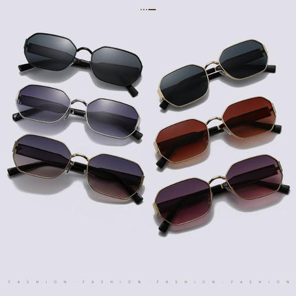 Gold Frame and Brown Lenses Modern Retro Geometric Sunglasses – design and finish