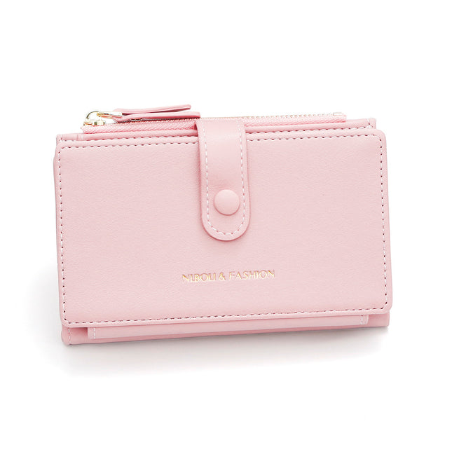 Pink Compact Bifold Wallet for Women