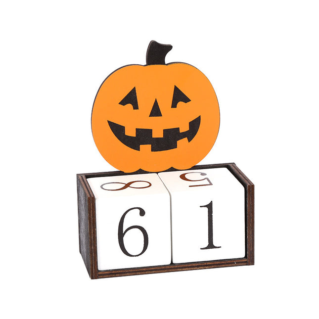 Orange Pumpkin Shape Festive Halloween Countdown Blocks