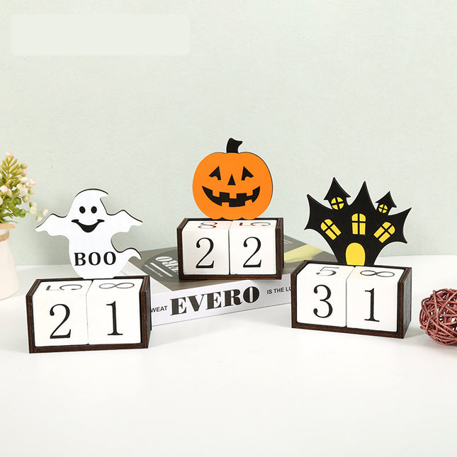 Orange Pumpkin Shape Festive Halloween Countdown Blocks – product detail