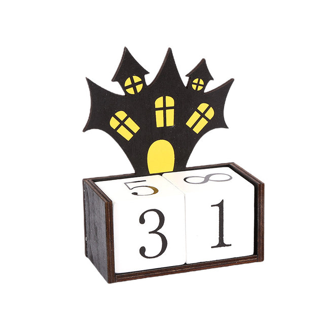 Black Castle Shape Festive Halloween Countdown Blocks