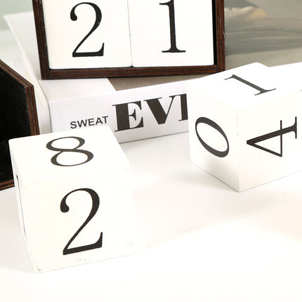 Black Castle Shape Festive Halloween Countdown Blocks - Reusable Wooden Perpetual Calendar for Desk Decor