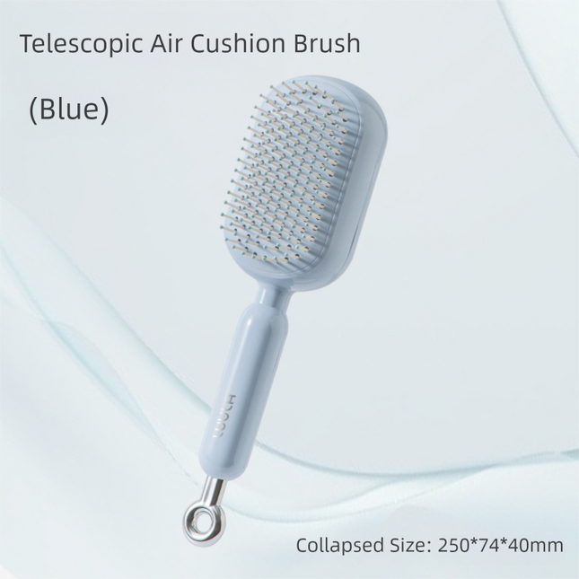 Blue Innovative Self-Cleaning Cushion Hairbrush