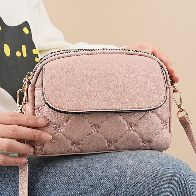 Pink Chic Quilted Crossbody Bag