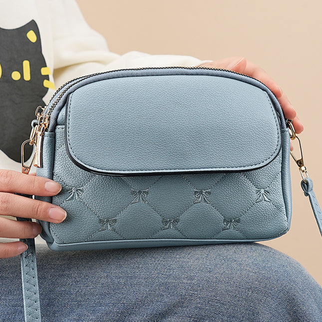 Blue Chic Quilted Crossbody Bag