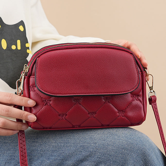 Red Chic Quilted Crossbody Bag