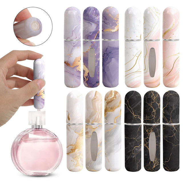 Black Chic Marble Travel Perfume Atomizer Set (3-Pack) – product detail