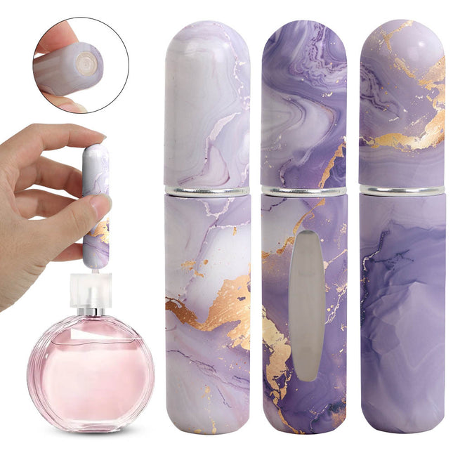 Purple Chic Marble Travel Perfume Atomizer Set (3-Pack)