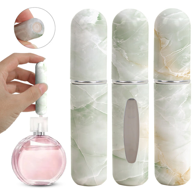 Light Green Chic Marble Travel Perfume Atomizer Set (3-Pack)