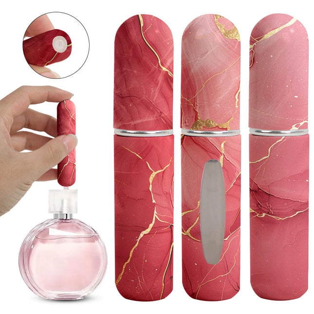 Red Chic Marble Travel Perfume Atomizer Set (3-Pack)
