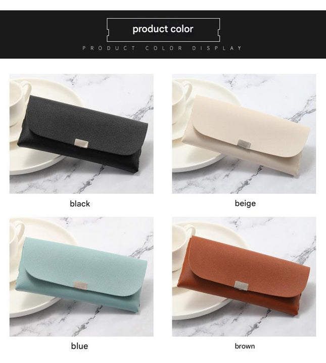Brown Sleek PU Leather Eyeglass Pouch Set (3-Pack) – product detail