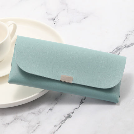 Blue Sleek PU Leather Eyeglass Pouch Set (3-Pack)
