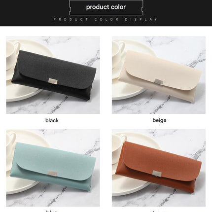 Blue Sleek PU Leather Eyeglass Pouch Set (3-Pack) – product detail