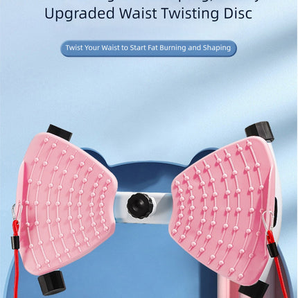 Pink Split Leg & Waist Twister Board - Core Abdominal Trainer with Resistance Bands for Home Fitness
