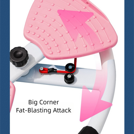 Pink Split Leg & Waist Twister Board - Core Abdominal Trainer with Resistance Bands for Home Fitness