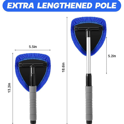 Blue Car Windshield Cleaner Tool Inside with 4 Reusable and Washable Microfiber Pads and Extendable – design and finish