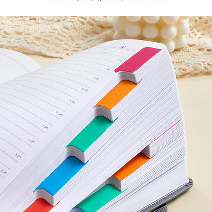 Black A5 PU Leather Agenda for Productivity & Time Management-Undated Daily & Hourly Planner Pro