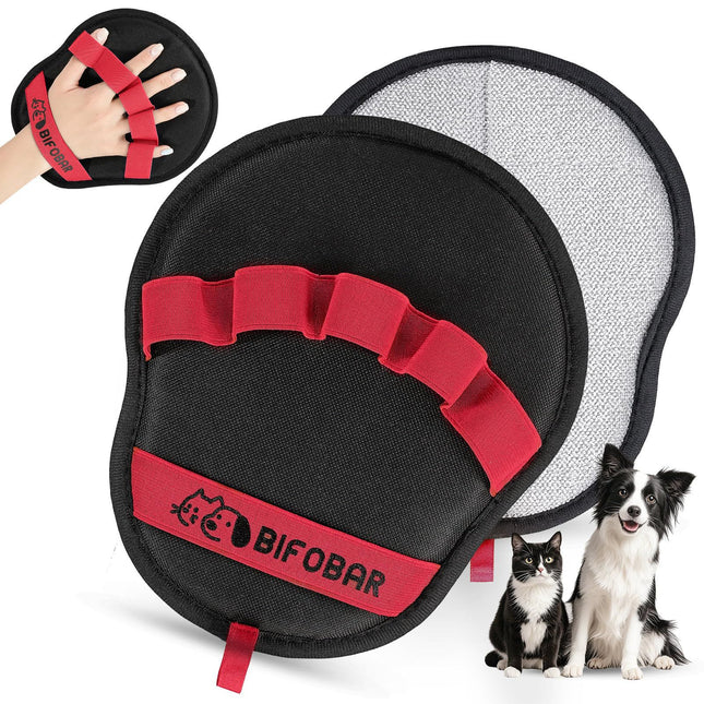 2-Pack Red and Black Pet Hair Remover Glove