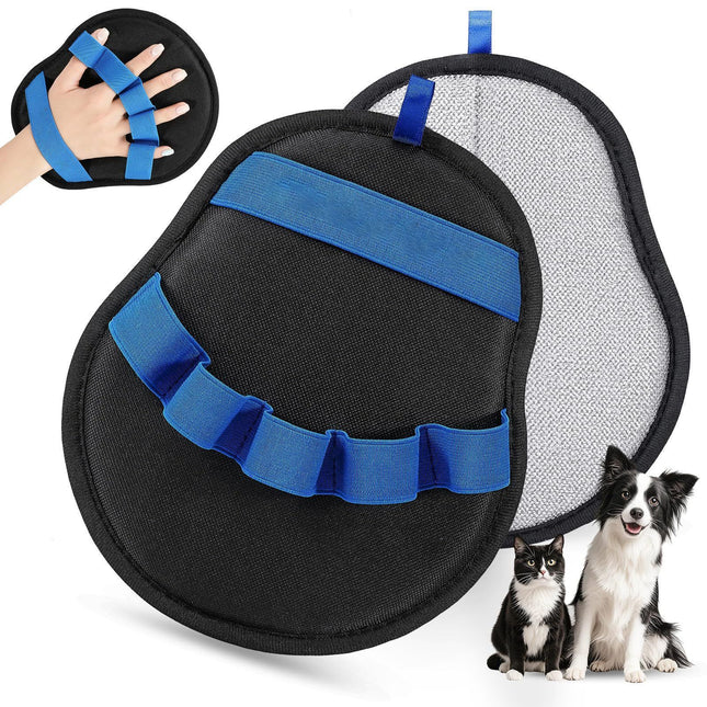 2-Pack Blue and Black Pet Hair Remover Glove
