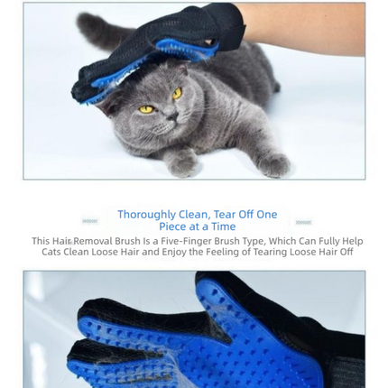 3 Pairs Blue Pet Grooming Gloves for Dogs & Cats - Deshedding, Bathing & Massage Brush