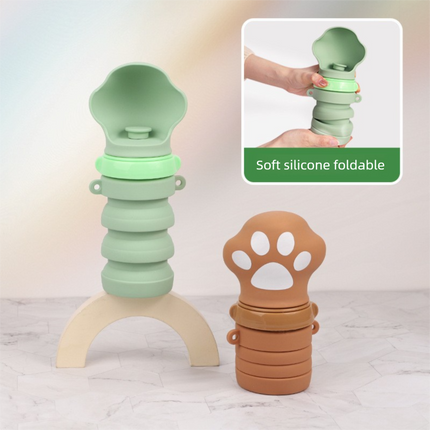 Green Portable Collapsible Pet Water Bottle for Dogs Outdoor Travel Drinking Dispenser Silicone Pet Water Cup
