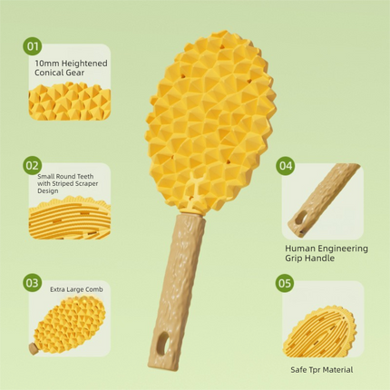 Green Pet Durian Massage Comb 2-Pack – hardware detail