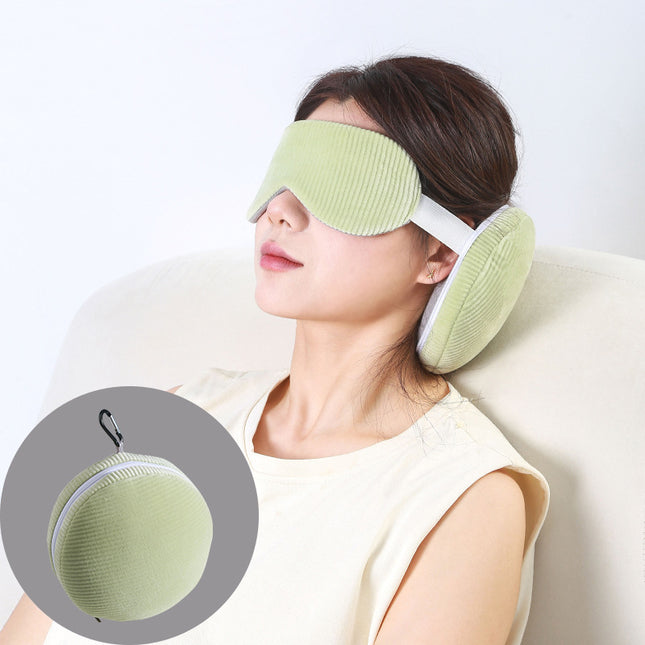 Brown and Grey 3-in-1 Foldable Sleep Eye Mask with Neck Pillow – product detail