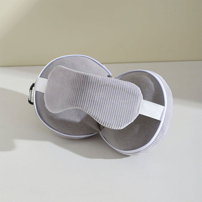Grey 3-in-1 Foldable Sleep Eye Mask with Neck Pillow