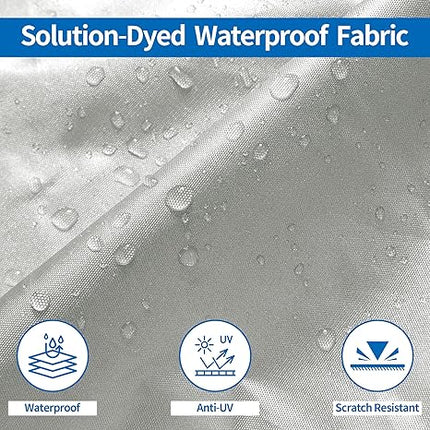 Black Heavy Duty Waterproof Tarp Covers with Storage Bag, Fits V-Hull, Fish&Ski, Pro-Style, Fishing, Runabout, Bass Boats, 11-13 feet (420cm x 270cm)