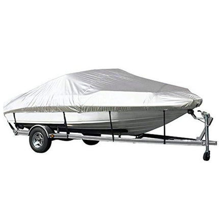 Grey Heavy Duty Waterproof Tarp Covers with Storage Bag, Fits V-Hull, Fish&Ski, Pro-Style, Fishing, Runabout, Bass Boats, 17-19FT(600cm*310cm)