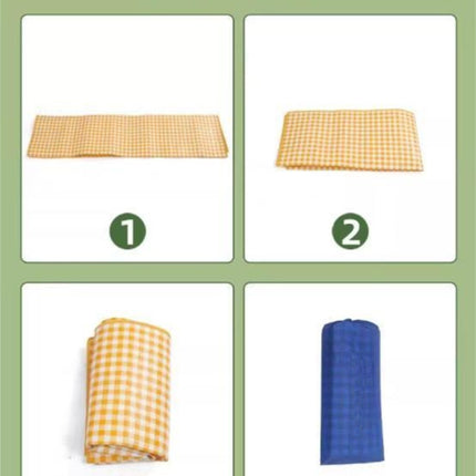 Yellow Lightweight Thickened Picnic Mat – Waterproof Outdoor Camping Ground Sheet for Hiking, Parks and Picnics(1.5*2M）