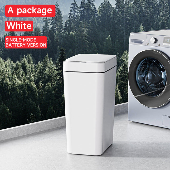 White Smart Sensor Trash Can Slim Durable and Hands-Free Waste Bin for Kitchen Bathroom or Living Room
