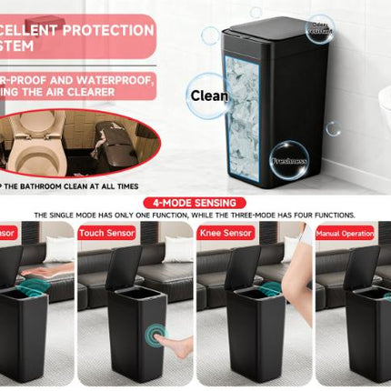 White Smart Sensor Trash Can – Slim, Durable, and Hands-Free Waste Bin for Kitchen, Bathroom, or Living Room