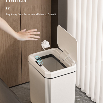 Black Smart Sensor Trash Can – 20L Capacity, Touch-Free Operation with Odor-Blocking & Waterproof Design