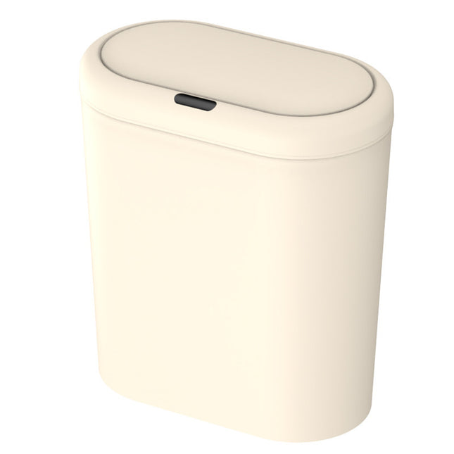 Beige Smart Sensor Trash Can 15L Capacity Compact Design for Home Use with Automatic Induction