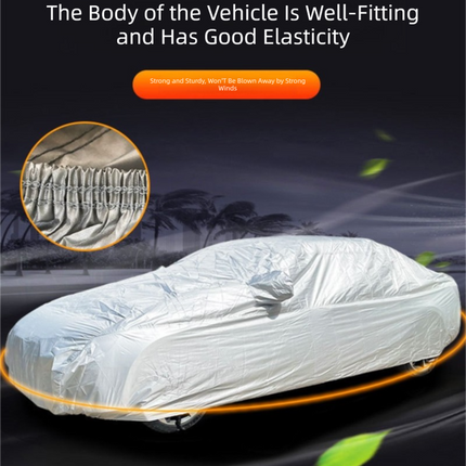 Silver 3L Universal Car Cover – 170T Taffeta Fabric, All-Weather Protection for Cars(4600×1800×1500MM)