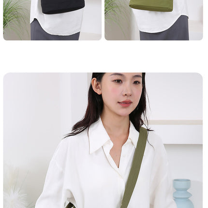 Black Lightweight Multi-Layer Crossbody Bag for Women – Compact, Water-Resistant Nylon Shoulder Bag with Adjustable Strap