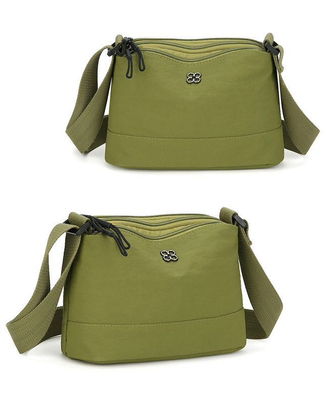 Green Lightweight Multi-Layer Crossbody Bag for Women Compact Water-Resistant Nylon Shoulder Bag with – product detail