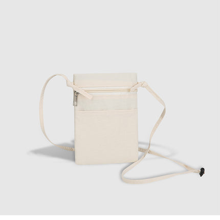 Beige Minimalist Lightweight Nylon Crossbody Phone Bag - Compact & Stylish for Women