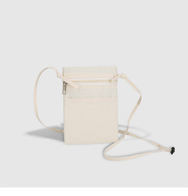 Beige Minimalist Lightweight Nylon Crossbody Phone Bag